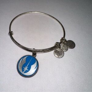 Alex and Ani Charm Bracelet Silver with Blue Jedi Dangle Charm Disney Star Wars